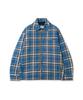 Annot Washed Check Zip-Up Jacket Blue