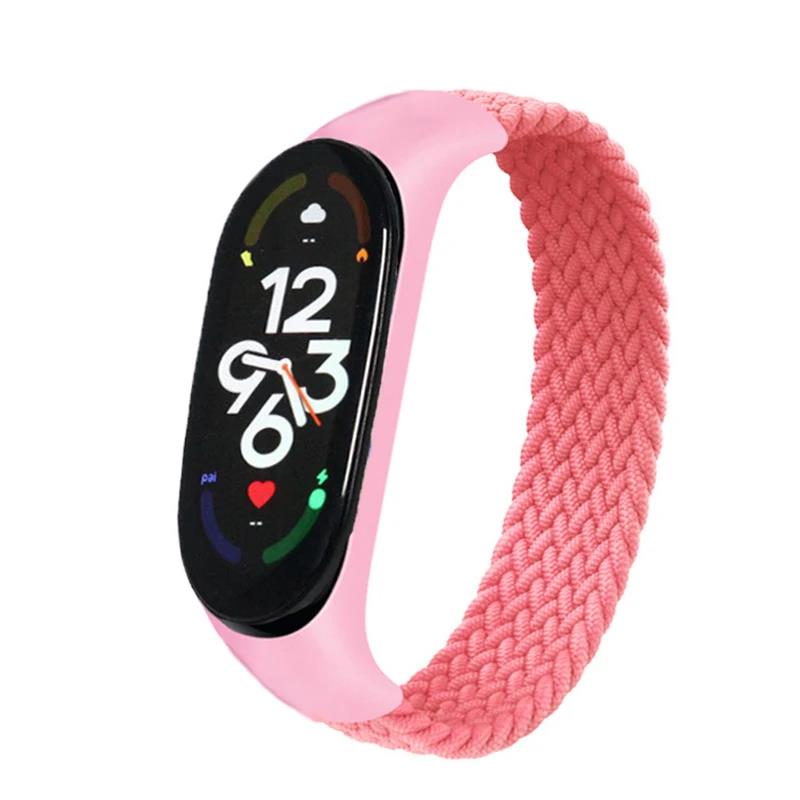 Braided Strap for Xiaomi Mi band 7 6 5 4 3 nfc miband Watch replacement belt elastic watchband Bracelet correa Mi band 7 Bands 3