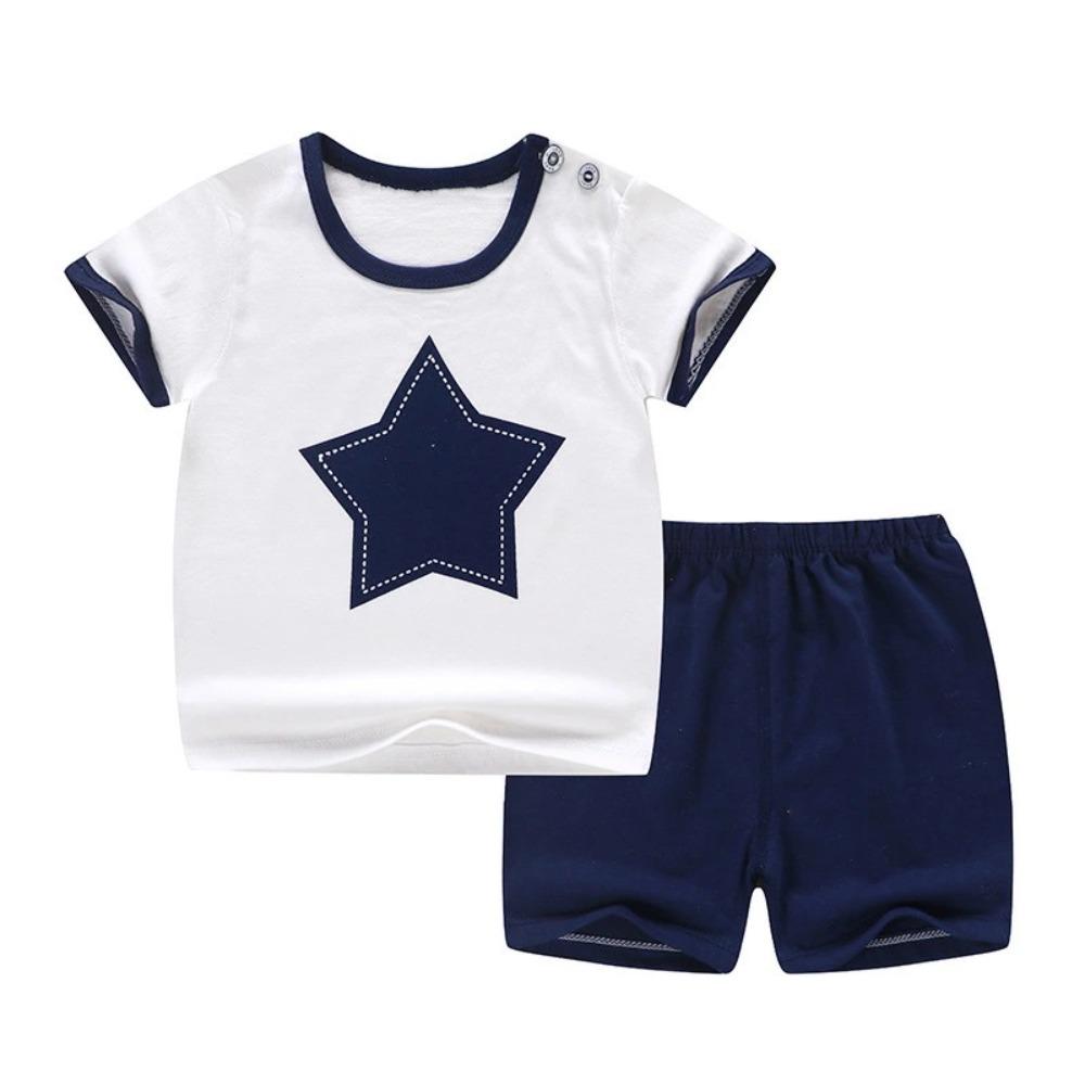Casual Short Sleeve Tees +Shorts Children Cute Summer Clothing New Crewneck Tshirt 2 Piece/Set Boys Baby Fashion Tracksuits