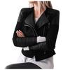 Women Vintage Leather Zipper Short  Motorcycle Slim Coat Retro Jacket