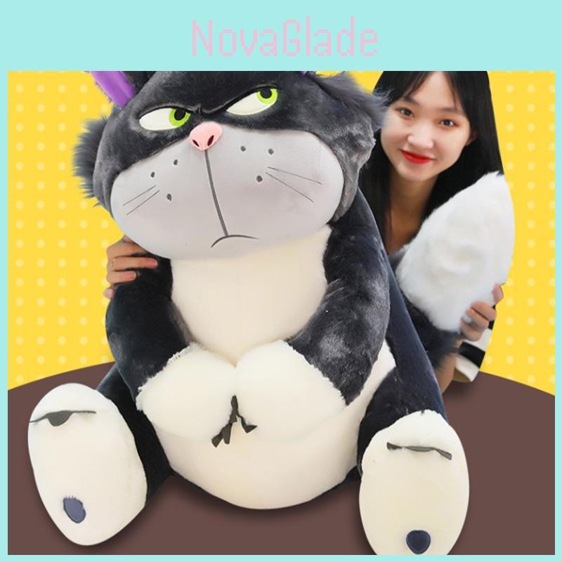 Cute Grey Short Plush Lucife Cat Doll Stuffed Animal Toy For Teenagers 30/45/60/80cm
