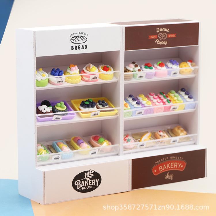 Miniature Food Play Cake Rack Breadboard Supermarket Shelf Mini Model 1:12 Points Doll House Play House Ornament