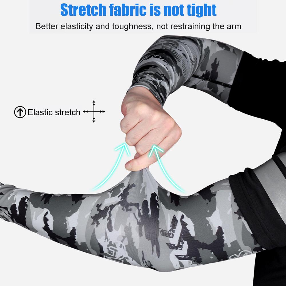 1 Pair Arm Sleeves   Summer Cooling UV Protection Anti-slip Arm Cover Sports Tattoo Cover for Driving Golf Fishing