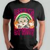 Lesben essen, was Katzen fressen Lustiges Grafik-T-Shirt, Katzenliebhaber Beleidigendes Freches Geschenk Oberteil