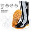 Water Shoes Black Thickened High Tube Velvet Rain Shoes, Male Labor Insurance Oxford Bottom Long Rain Boots Fishing