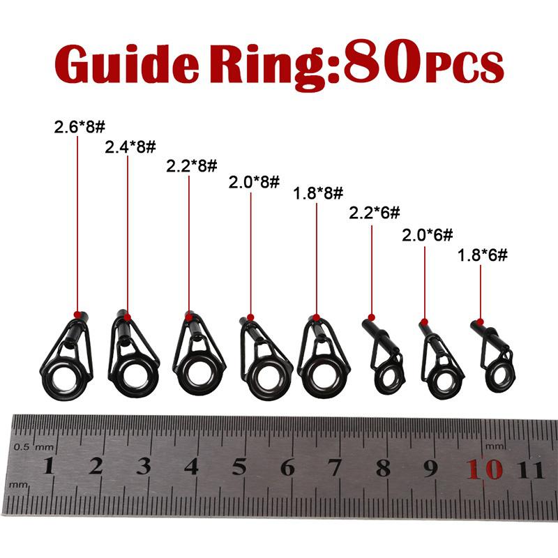 SOUGAYILANG 80 PCS Fishing Rod Guide In Different Sizes Fishing Rod Tools Accessories Fishing Gear