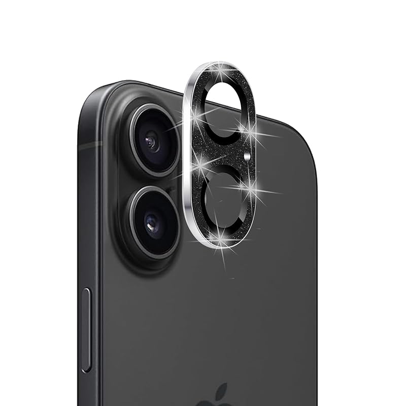 

iPhone 16 For/iPhone Plus for camera protective glass film [1 piece] black camera lens protection cover camera cover Scratch prevention Shockproof