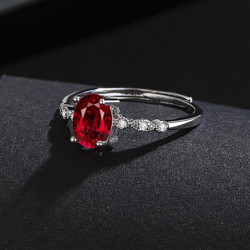 Luxurious Egg-Shaped Zircon Gemstone Ring for Women – Versatile, Fashionable, European & American Style