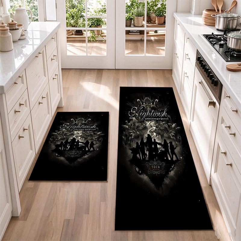 Nightwish A Flannel Kitchen Floor Mat – Non-Slip, Absorbent and Easy to Clean Suitable for Kitchens, Entryways Bedroomsand Bathrooms