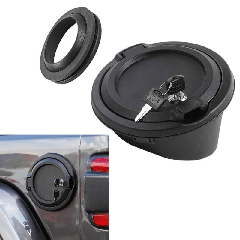 Corrosion Resistant Protective Lockable Gas Fuel Door Caps Cover With Security Lock For JLU 2018-2023 Easy Installation