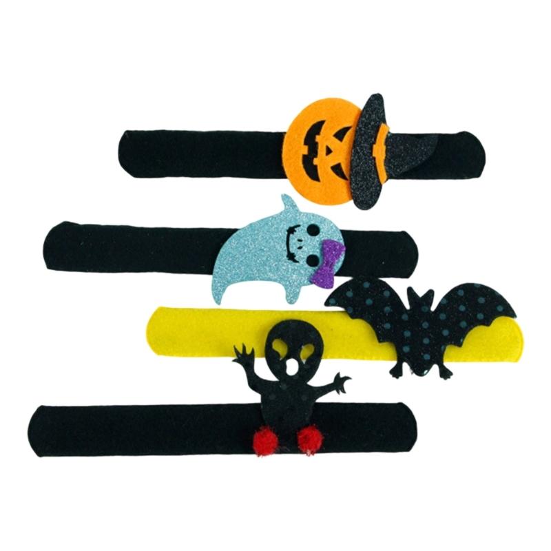 Holiday Wrist Accessories Set of 10 Slap Bracelets for Group Guests, Seasonal Wristbands for Class Parties and Family Plans