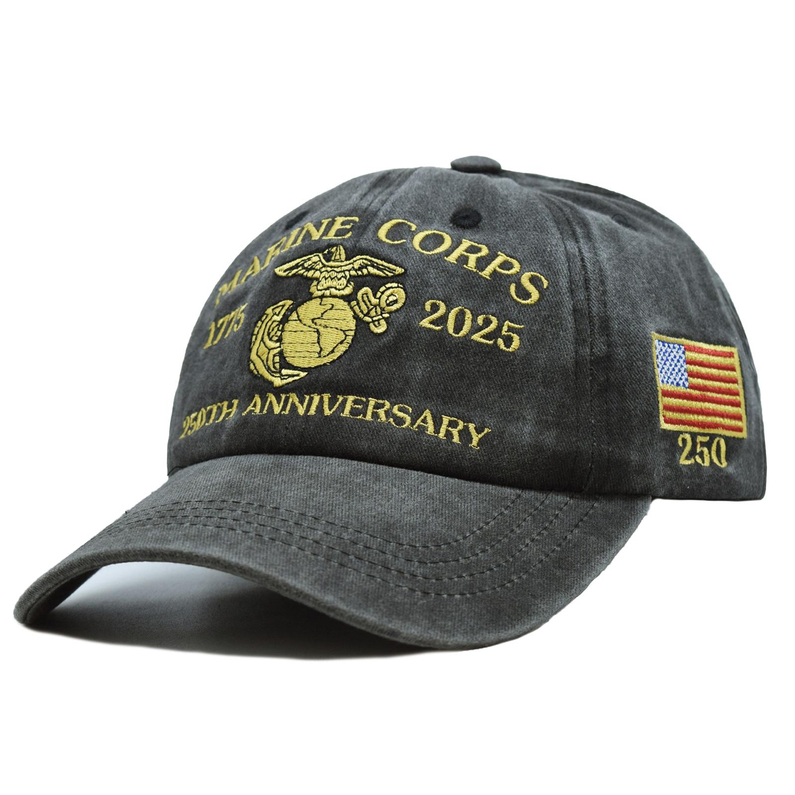 

Adjustable Vintage Style Embroidered Baseball Cap with Military Insignia and Flag Patch for Men and Women Casual Outdoor Sun Protection Hat One Size чёрный
