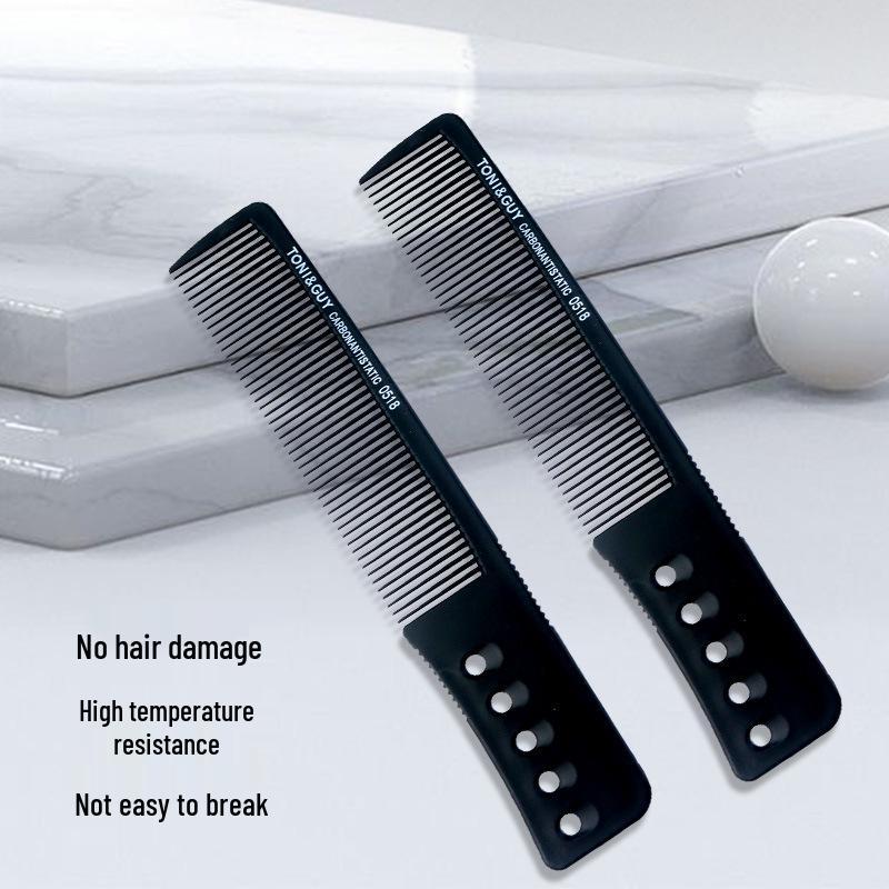 Professional Barber's Black Handle Wide Tooth Hair Cutting Comb