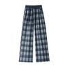 Plaid Straight-leg Pants Women's Autumn and Winter Velvet Versatile Soft Waxy Drape Casual Thermal Pants