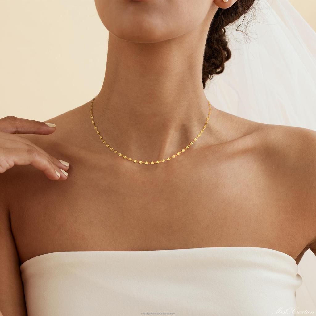 Fine Fashion Chains Necklace for Women,41cm Sterling Silver Gold-plated Sunflower Lip Chain (silver Necklace)