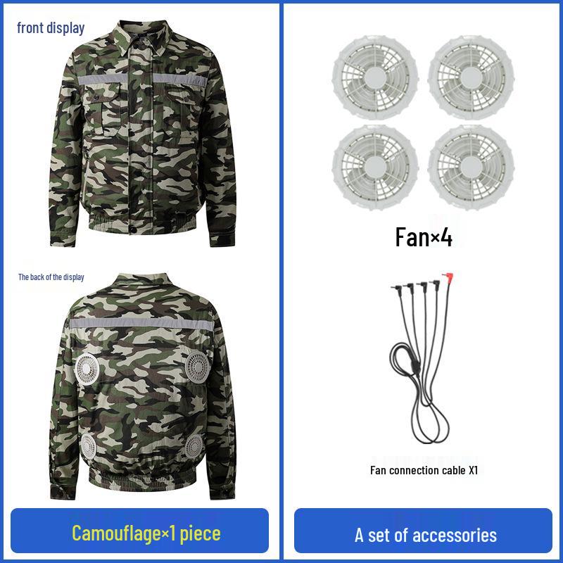 Summer Cooling Suit: Four-Fan Reflective Sun Protection Workwear