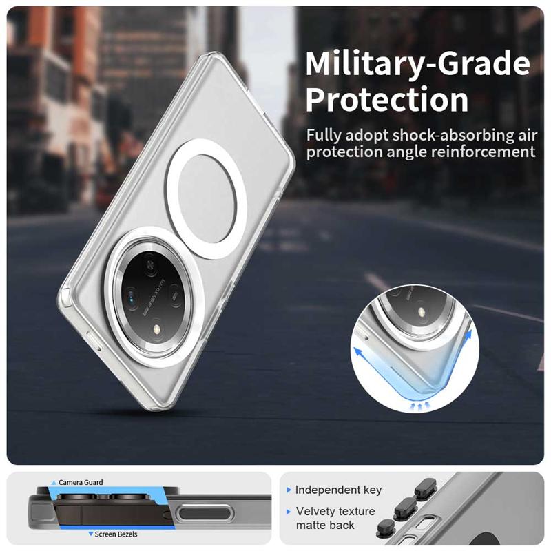 For Honor X9C Case Cover Honor X9C Capa Back Transparent Wireless Charging Annular Magnetic Matte Clear Fundas Huawei Honor X9C