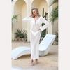 Sexy Women Long Knit Sleeve Bikin Fashion Cover Up Female See-Through Deep V-Neck Hollow-Out Beach Knitwear Backless Dress