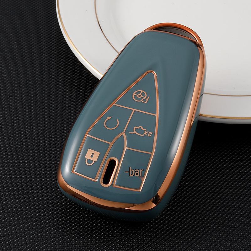 Changan Car Key Case for CS75: Gold-Edged Oshan TPU Key Cover