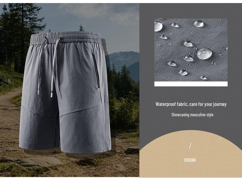 Men's Quick-Dry Ice Silk Sports Shorts - Summer Casual Fitness Capris for Running & Beach