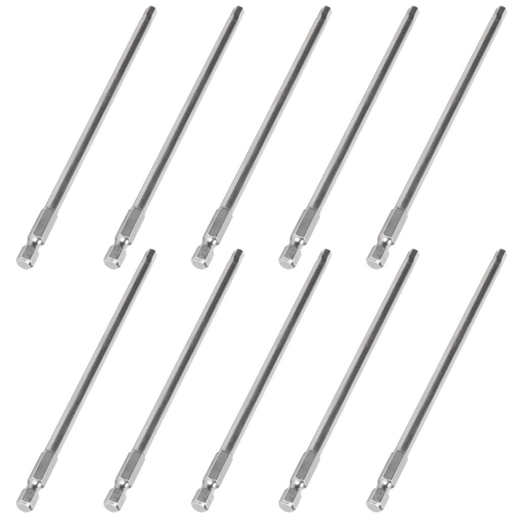 10Pcs Screwdriver Bit Electric 5mm Hex Strong Magnetic Hardened Hardware Hand Tool S1 4 150mm