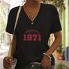 Women’s Shirts V-neck Short Sleeves 1970 To 1979 High Street 1975 Design Lady Casual Tee