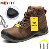 Quality Men safety shoes Work Boots Steel toe shoes Anti-smash Indestructible shoes Anti puncture Security Boots Tactical boots