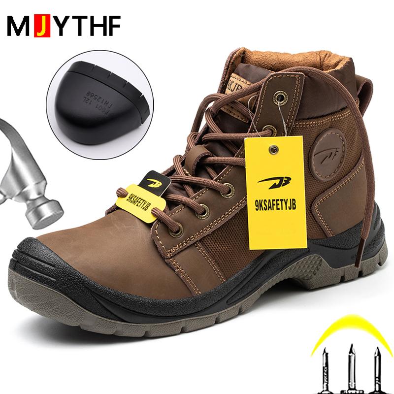 Quality Men safety shoes Work Boots Steel toe shoes Anti-smash Indestructible shoes Anti puncture Security Boots Tactical boots