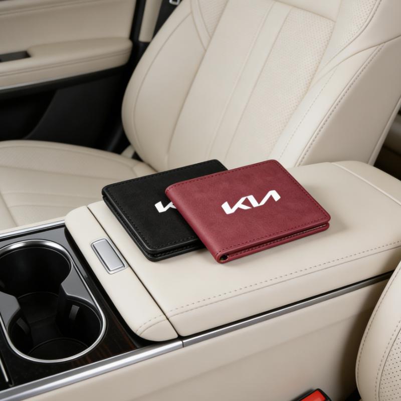 Porta Patente di Guida Borsa Portacarte in Pelle Scamosciata Per Kia Soul Cerato Accord Documenti di Guida ID Aziendale Portafoglio Porta Passaporto sfylr11