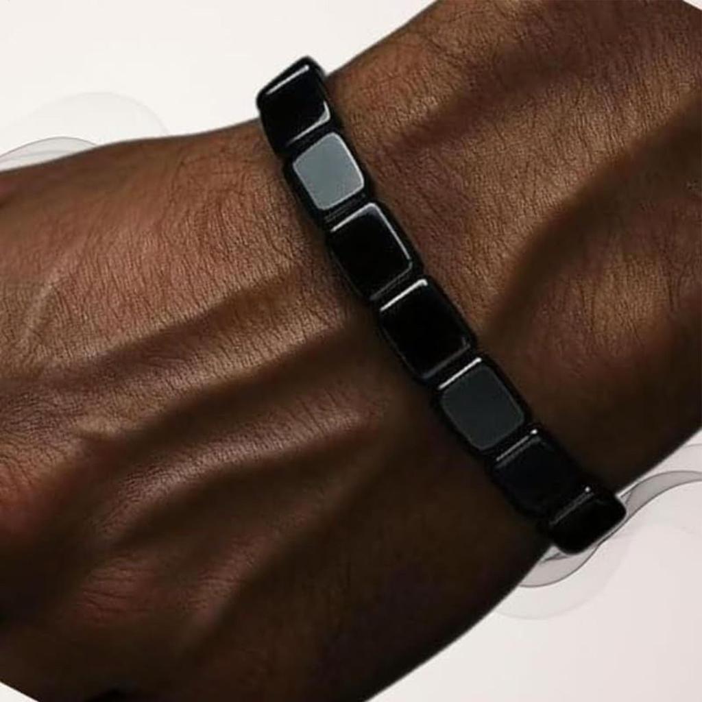 Hematite Bracelet Masculine Bracelet with Natural Hematite Masculine Jewellery Wrist Decor Everyday Wear for Father Husband