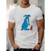 T-shirt da uomo a maniche corte con creatura dal naso lungo blu e motivo di formiche rosse per l'abbigliamento casual estivo, Taglia Larga