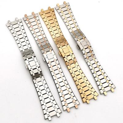 Pulsera de Acero Inoxidable Completa para Hombre y Mujer Para Reloj AP ROYAL OAK 15400 26331 15500 Correa de Reloj Hebilla Plegable 21mm 26mm Correa de Reloj