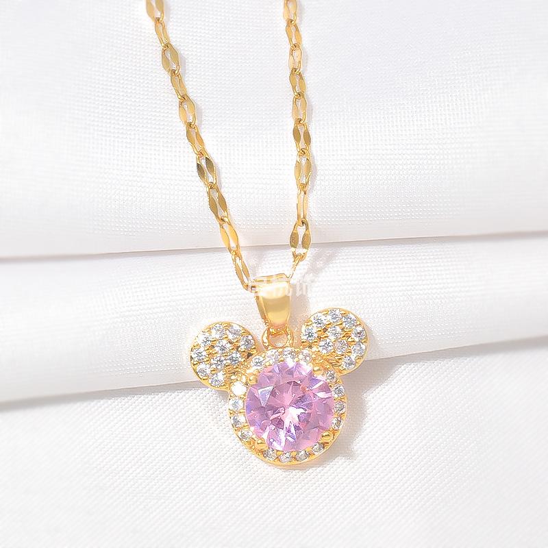 

Ожерелье с Микки Маусом, женское, высокочувствительное, универсальное, милое, мультяшное, с подвеской из циркона