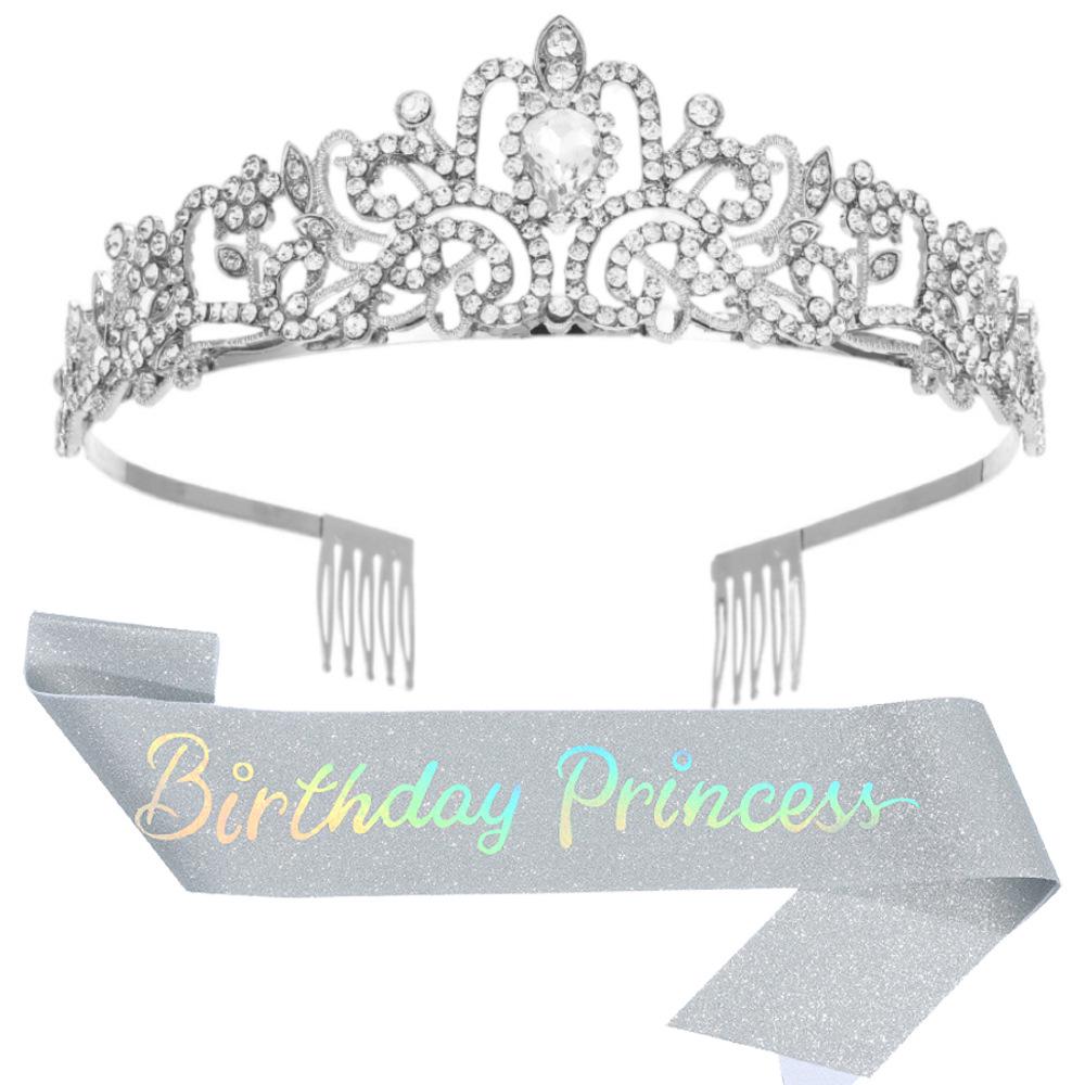 

Набор хрустальной короны и принцесской ленты для дня рождения One Size