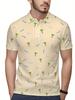 Men'S Short-Sleeve Polo Shirt with Flat Digital Print Pattern - No Texture
