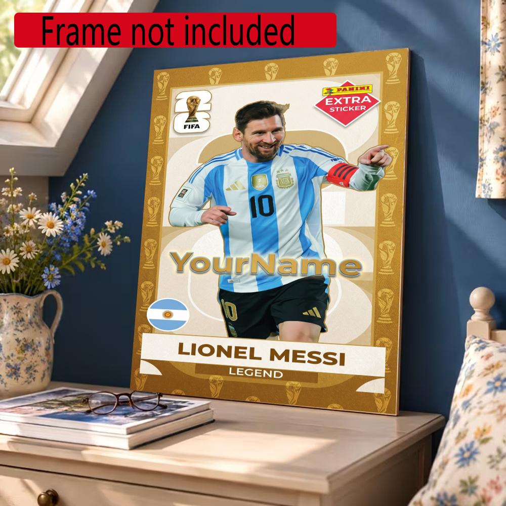 Messi Customize Your Name Diamond Painting Round Diamond Diy Frameless Holiday Artwork Suitable For Home Office Wall Decoration