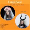 Tiara de Festa de Halloween Única com Véu Branco e Designs de Chifres Marcantes