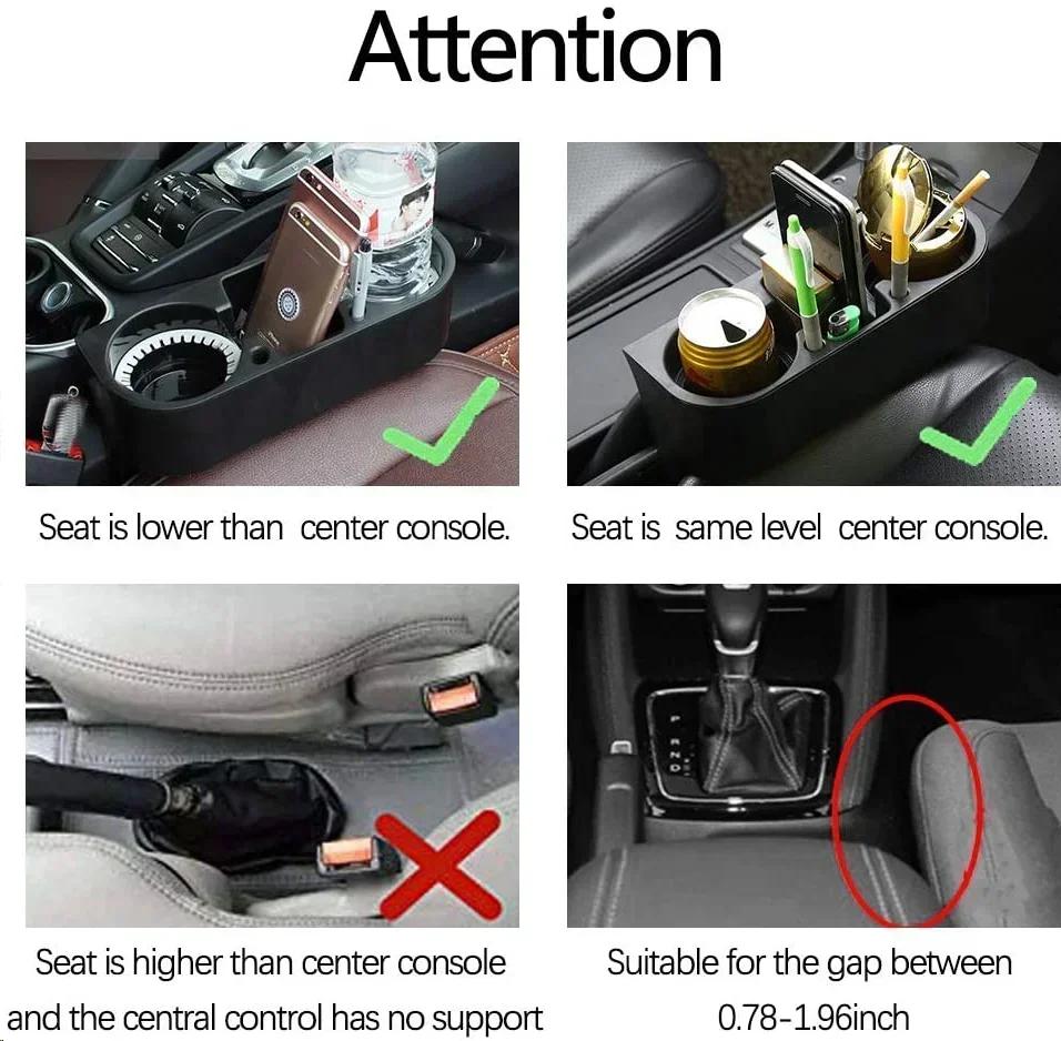 Car Seat Slot Storage Box Water Cup Holder Storage Box Motors Supplies Seat Leakproof Fill Slot Storage Box Stowing Tidying