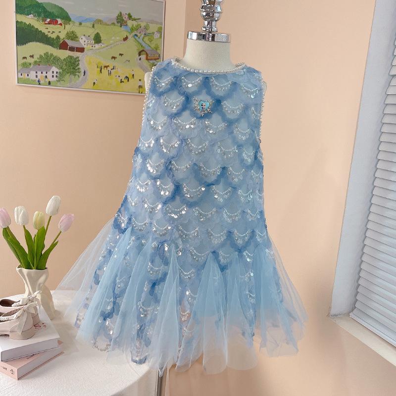 Mermaid Princess Sequin Dress for Girls - European and American Style