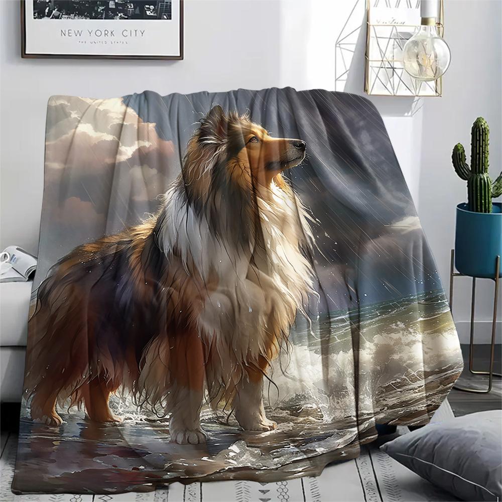 Australian Shepherd Print Flannel Blanket, High quality Comfortable for All Seasons, Home Decor, Warmth and Comfort, Perfect for Christmas Gifts
