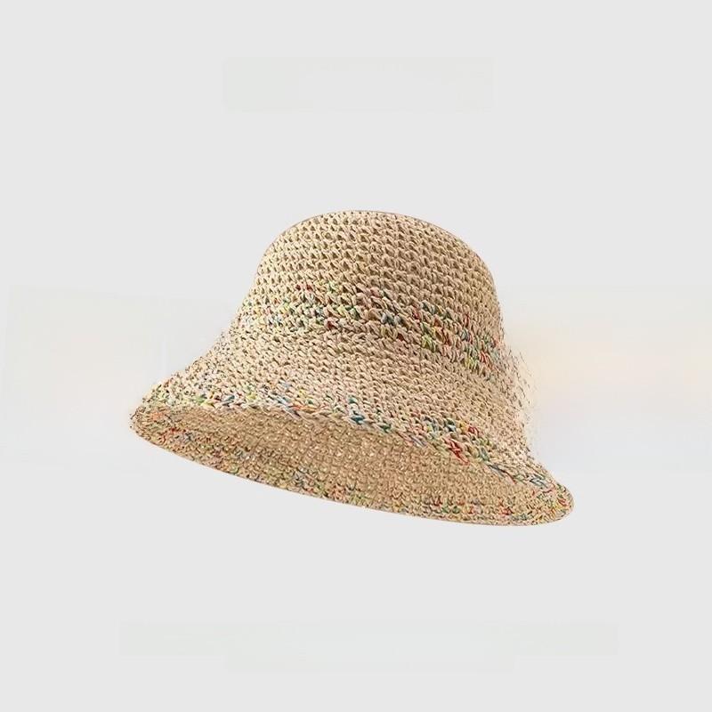 

Summer Straw Sun Hat With Wide Brim And Breathable Weaving For Beach Vacation Women бежевый
