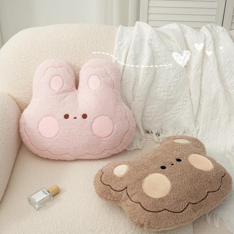Plush Rabbit Cushion Large Soft Cartoon Backrest For Sofa And Office Comfort