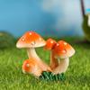 Mini Resin Mushroom Shaped Figure Ornament Home Decor Statue Waterproof Miniature Gift for Bonsai Dollhouse Fairy Garden Lawn