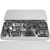 Stainless Steel Mini Cookie Cutters Set, 30-Piece Tin Box for Fondant & Cookies