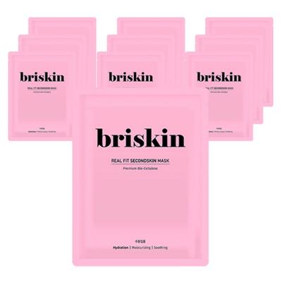 Briskin Real Fit Second Skin Feuchtigkeitsintensive Tuchmaske, 1 Packung, 10 Stück
