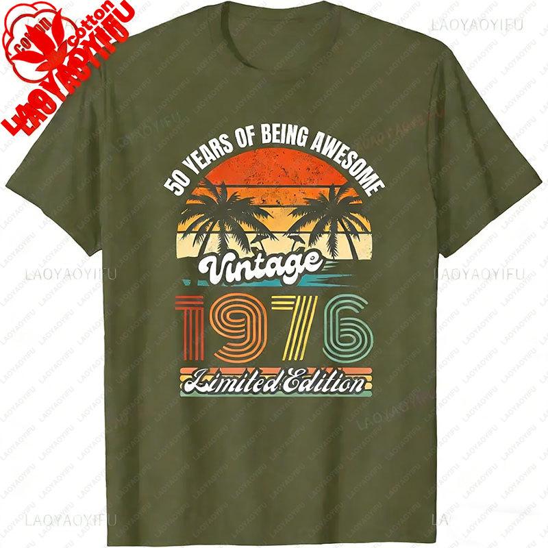 Retro 50 Year Old Vintage 1976 Limited Edition 50th Birthday Classic Graphic T Shirts Clothes for Women Men Summer Cotton Tees