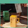 Retro Cup Ceramic Creative Refrigerator With Lid Straw Funny Office Couple Gift Coffee Mug