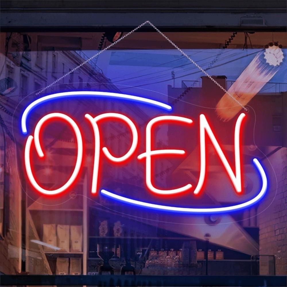 Soft Silicone Light Strip Open Neon Sign Adjustable Brightness Business Store Sign  Salon Decor