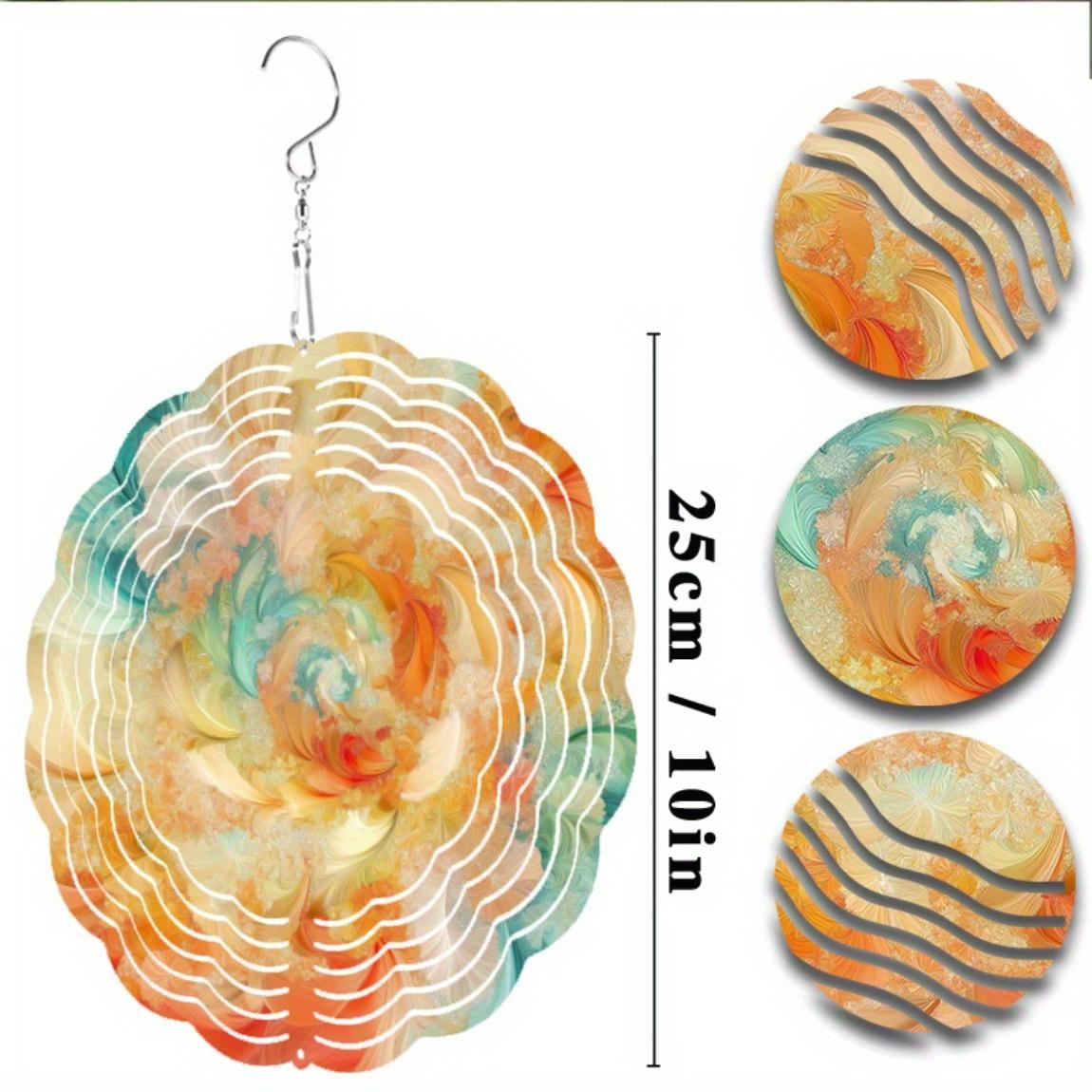 

Яркая витражная подвеска-колокольчик с вращением на 360 градусов, красочный уличный декор для сада, балкона, креативная идея для подарка, подвесное украшение 01A