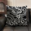 Autumu Maori Tribe Samoa Polynesia Cushion Cover Natural Linen Organic Fabric DoubleSided Printing Sofa Home Decor Breathable